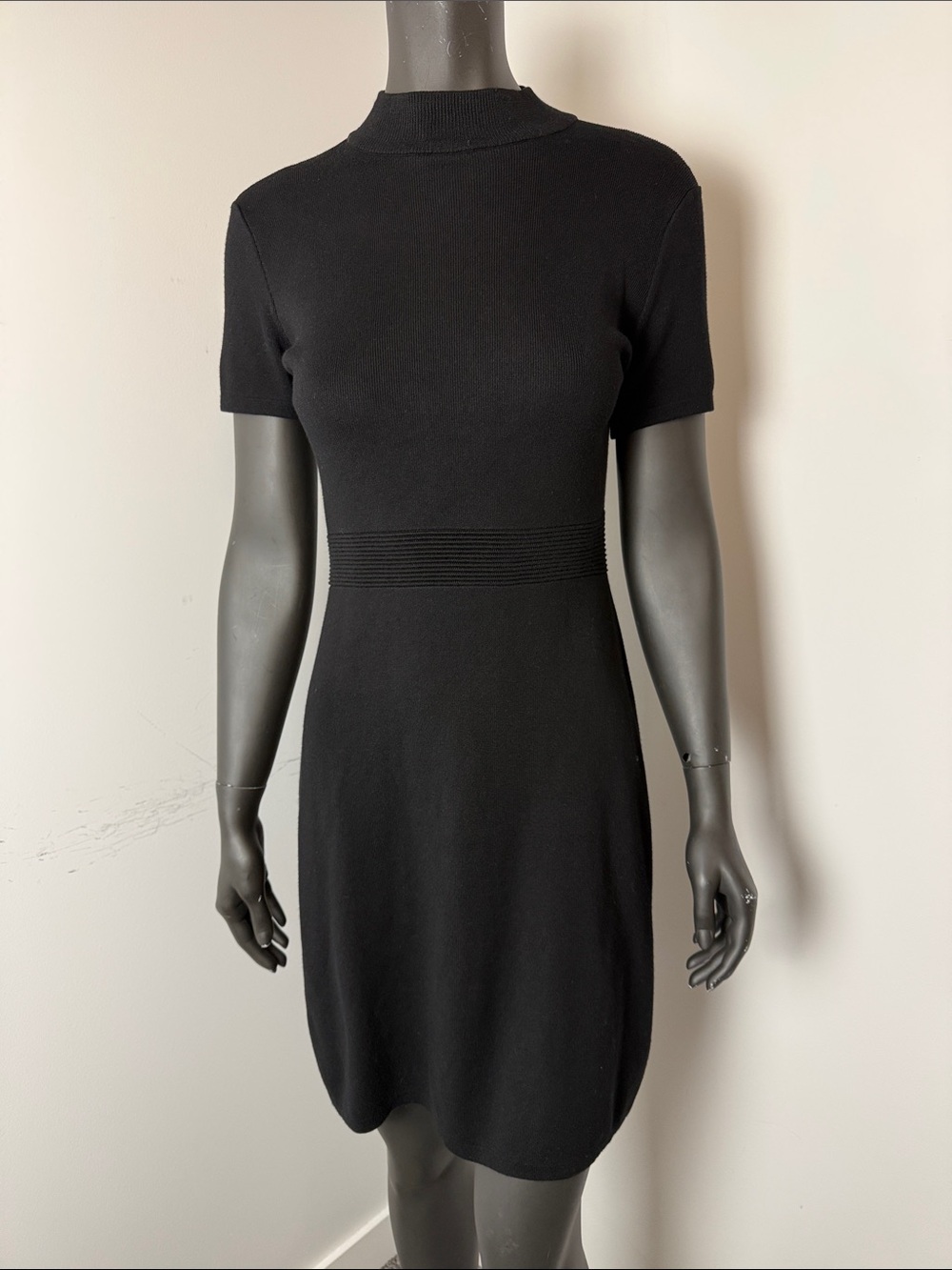 218. Karl Lagerfeld Paris Black Knit Fit & Flare Dress Size S